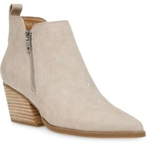 DV Dolce Vita Women's Kiki Ankle Stone Tan Boot Sz 10 Bootie Suede Western Block